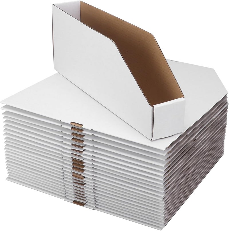 ZBEIVAN Cardboard Storage Bins Boxes 35 Packs 12x2x4.5 Inches, Easy Assembly Pantry Organizer Bins for Shelf, White - Image 1